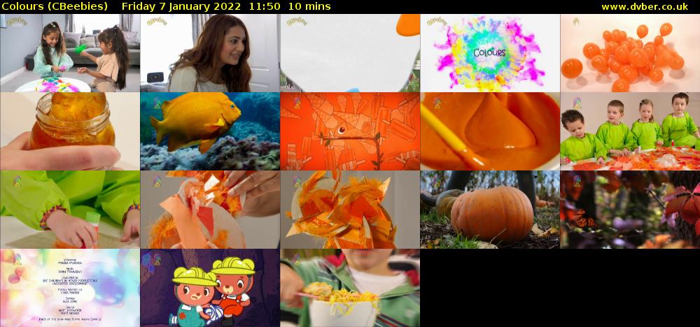 Colours (CBeebies) Friday 7 January 2022 11:50 - 12:00