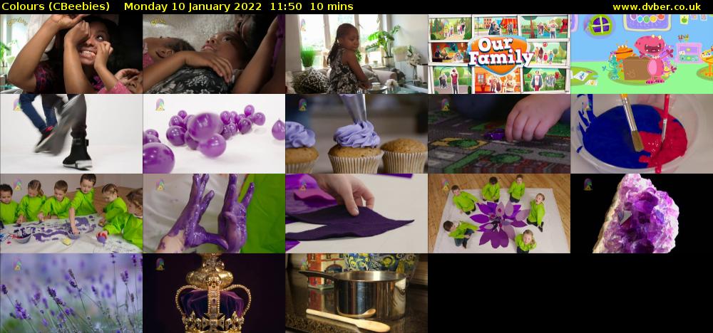 Colours (CBeebies) Monday 10 January 2022 11:50 - 12:00