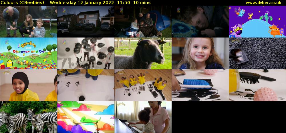 Colours (CBeebies) Wednesday 12 January 2022 11:50 - 12:00