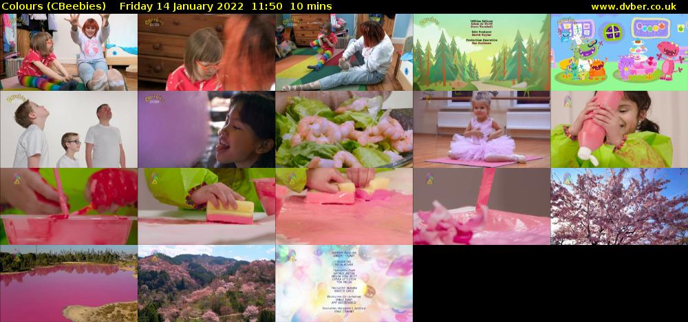 Colours (CBeebies) Friday 14 January 2022 11:50 - 12:00