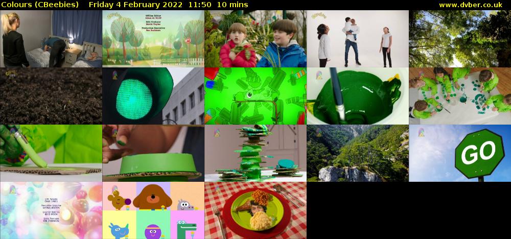 Colours (CBeebies) Friday 4 February 2022 11:50 - 12:00
