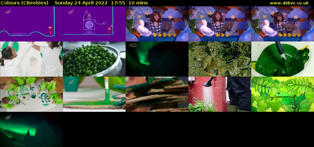 Colours (CBeebies) Sunday 24 April 2022 17:55 - 18:05