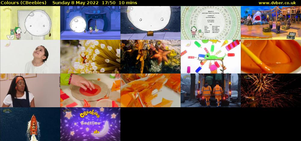 Colours (CBeebies) Sunday 8 May 2022 17:50 - 18:00