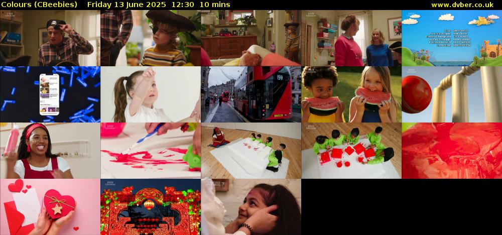 Colours (CBeebies) Friday 13 June 2025 12:30 - 12:40