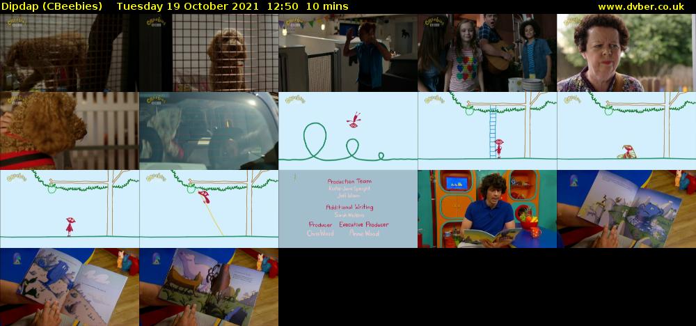 Dipdap (CBeebies) Tuesday 19 October 2021 12:50 - 13:00