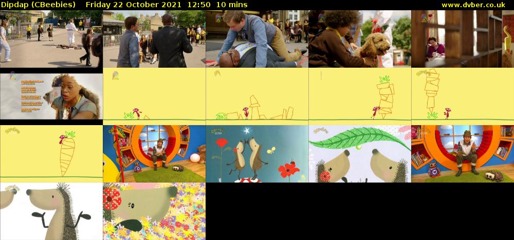Dipdap (CBeebies) Friday 22 October 2021 12:50 - 13:00