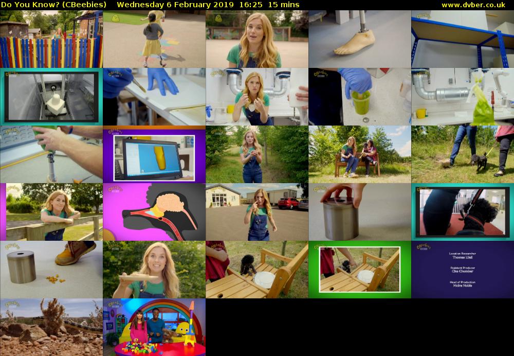 Do You Know? (CBeebies) Wednesday 6 February 2019 16:25 - 16:40