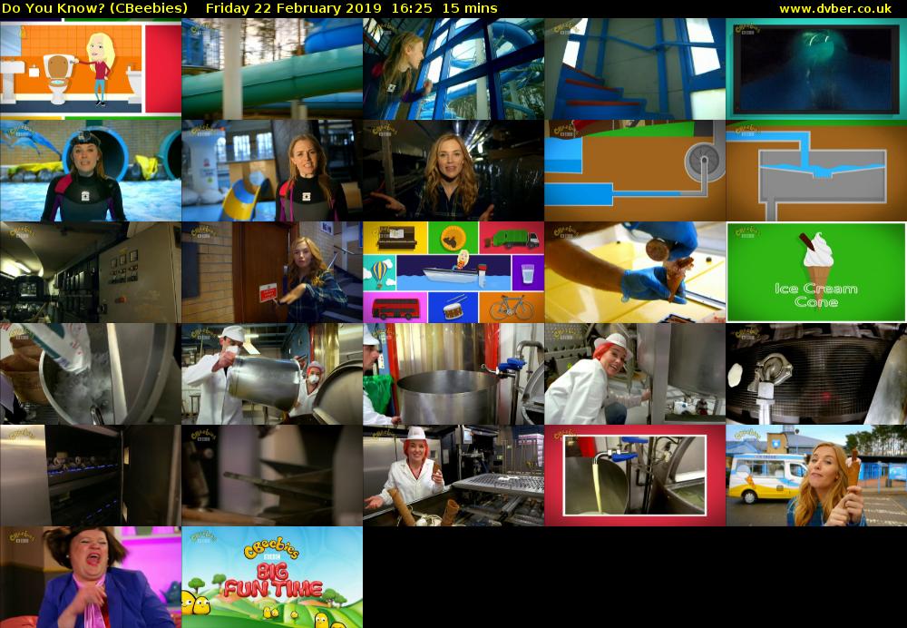 Do You Know? (CBeebies) Friday 22 February 2019 16:25 - 16:40
