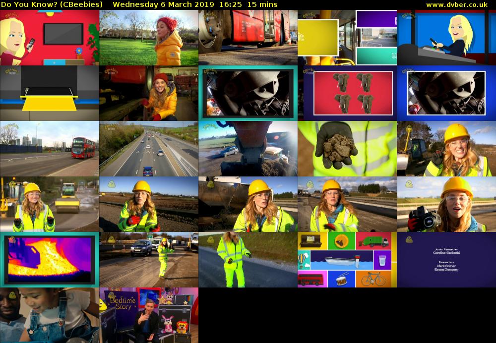 Do You Know? (CBeebies) Wednesday 6 March 2019 16:25 - 16:40