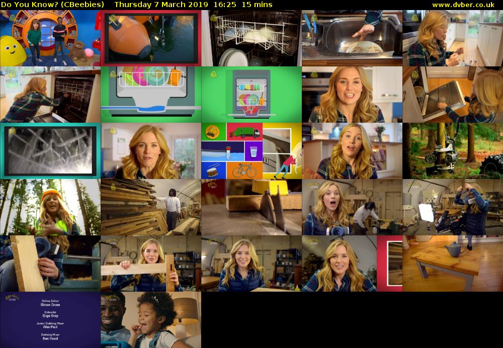 Do You Know? (CBeebies) Thursday 7 March 2019 16:25 - 16:40