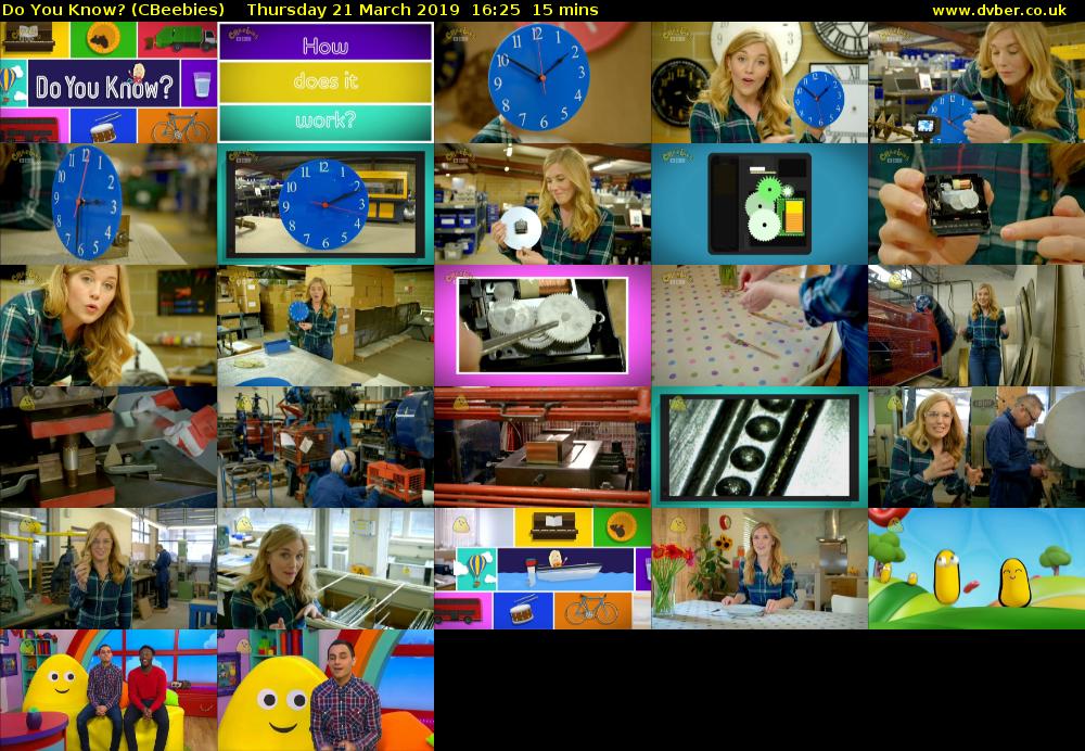 Do You Know? (CBeebies) Thursday 21 March 2019 16:25 - 16:40