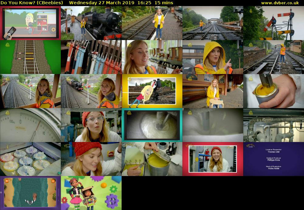 Do You Know? (CBeebies) Wednesday 27 March 2019 16:25 - 16:40