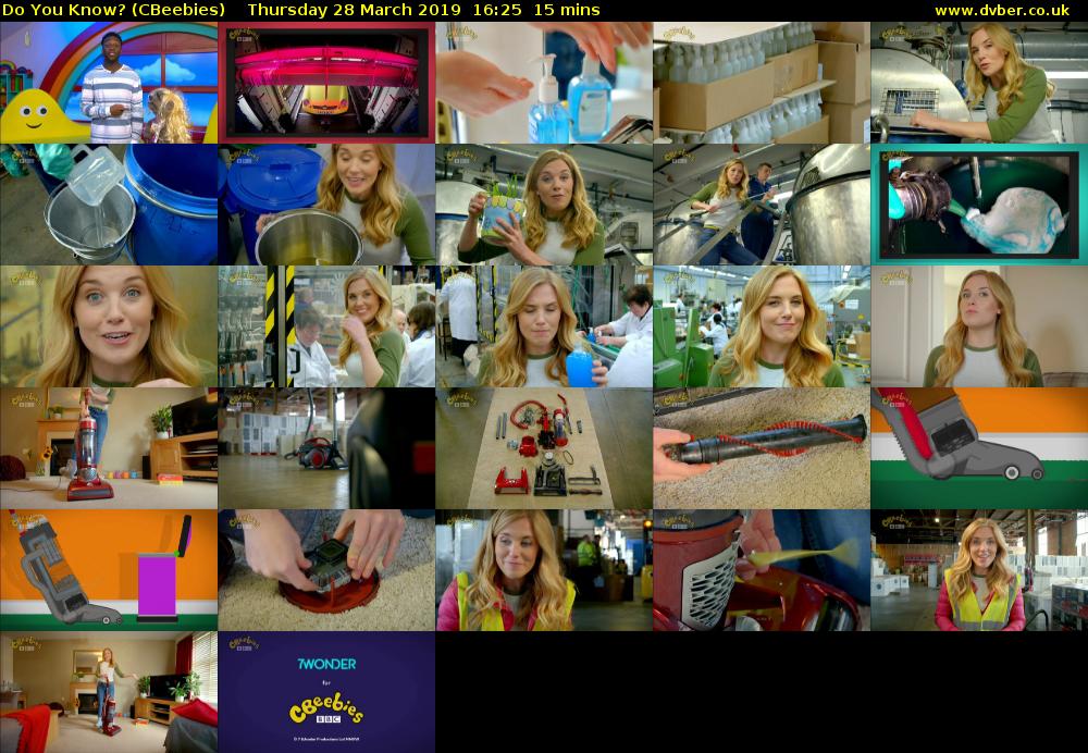 Do You Know? (CBeebies) Thursday 28 March 2019 16:25 - 16:40