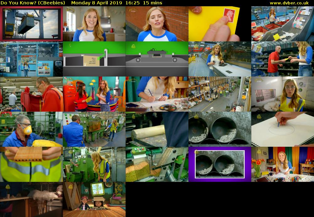 Do You Know? (CBeebies) Monday 8 April 2019 16:25 - 16:40