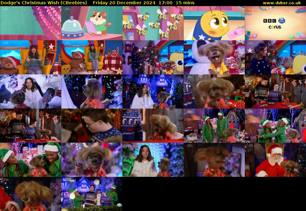 Dodge's Christmas Wish (CBeebies) Friday 20 December 2024 17:00 - 17:15