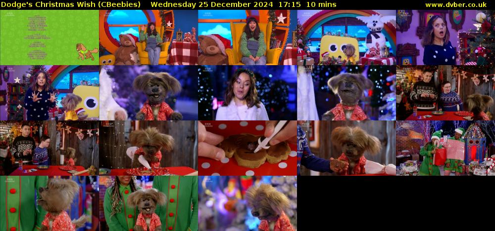 Dodge's Christmas Wish (CBeebies) Wednesday 25 December 2024 17:15 - 17:25
