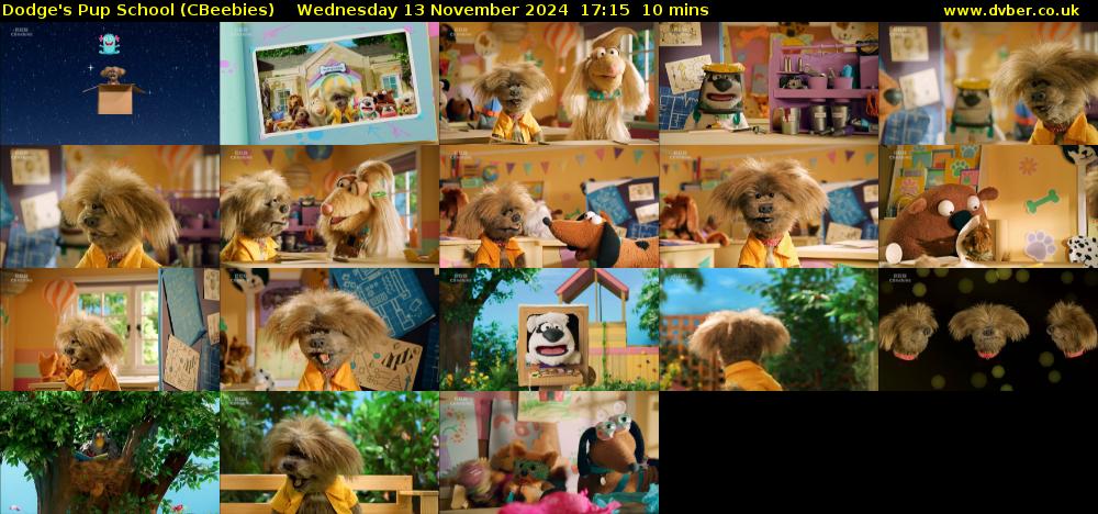 Dodge's Pup School (CBeebies) Wednesday 13 November 2024 17:15 - 17:25