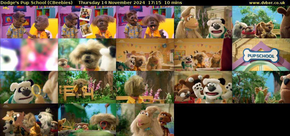 Dodge's Pup School (CBeebies) Thursday 14 November 2024 17:15 - 17:25
