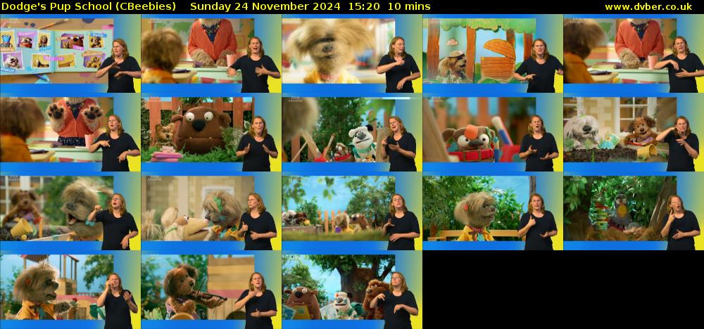 Dodge's Pup School (CBeebies) Sunday 24 November 2024 15:20 - 15:30