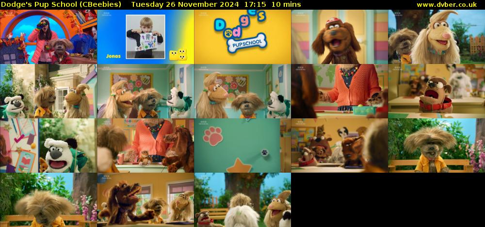 Dodge's Pup School (CBeebies) Tuesday 26 November 2024 17:15 - 17:25