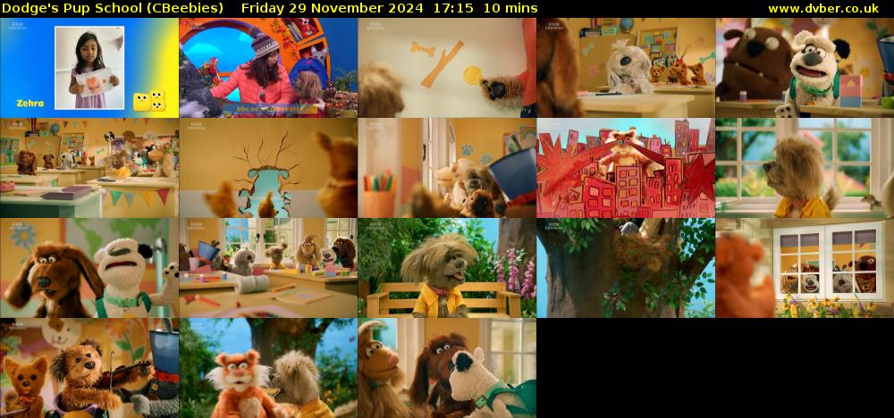 Dodge's Pup School (CBeebies) Friday 29 November 2024 17:15 - 17:25