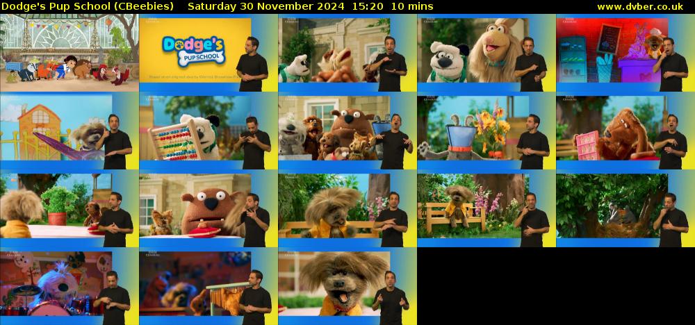 Dodge's Pup School (CBeebies) Saturday 30 November 2024 15:20 - 15:30