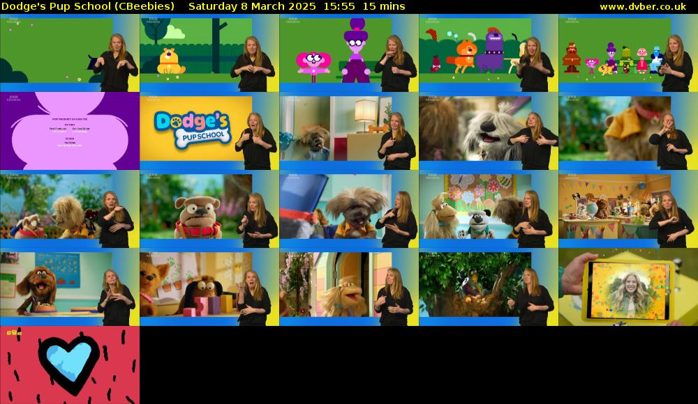 Dodge's Pup School (CBeebies) Saturday 8 March 2025 15:55 - 16:10