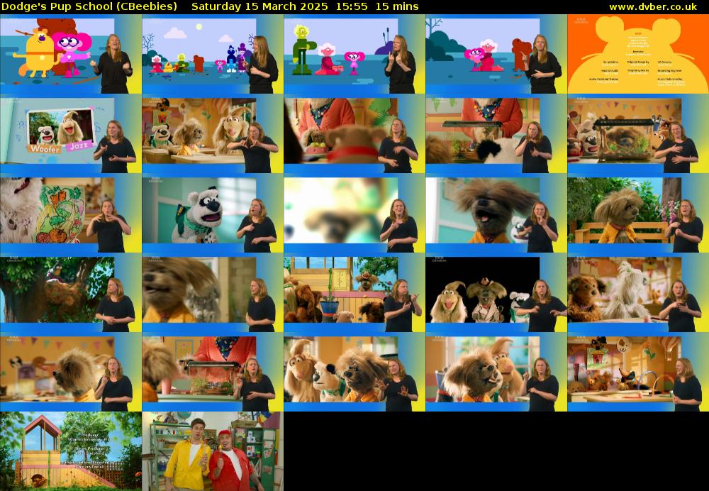 Dodge's Pup School (CBeebies) Saturday 15 March 2025 15:55 - 16:10