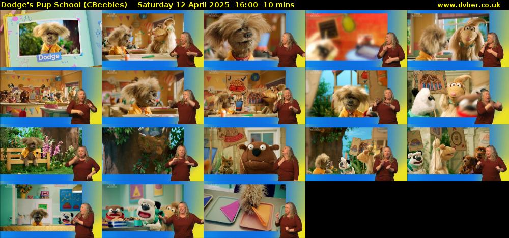Dodge's Pup School (CBeebies) Saturday 12 April 2025 16:00 - 16:10