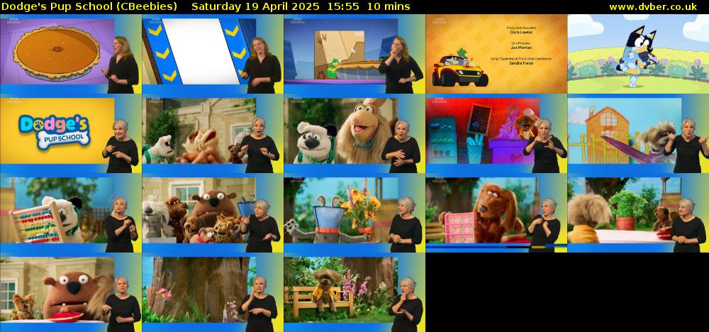 Dodge's Pup School (CBeebies) Saturday 19 April 2025 15:55 - 16:05
