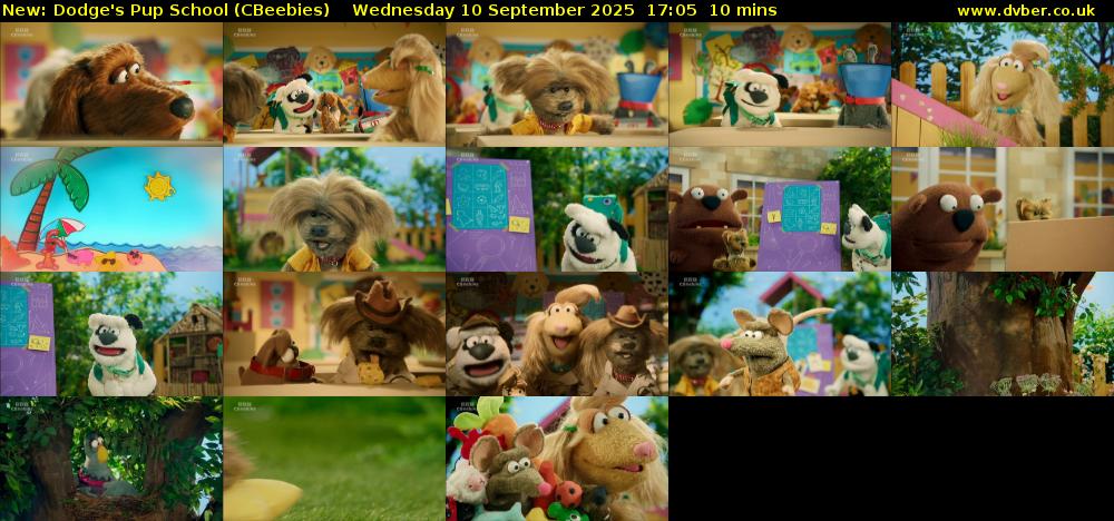 Dodge's Pup School (CBeebies) Wednesday 10 September 2025 17:05 - 17:15