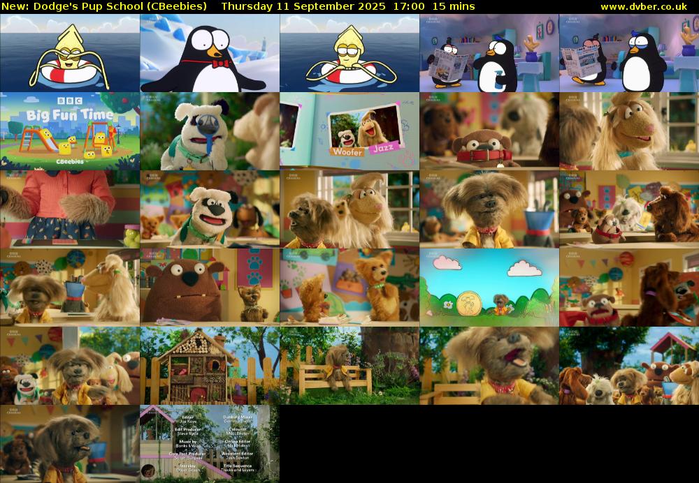 Dodge's Pup School (CBeebies) Thursday 11 September 2025 17:00 - 17:15