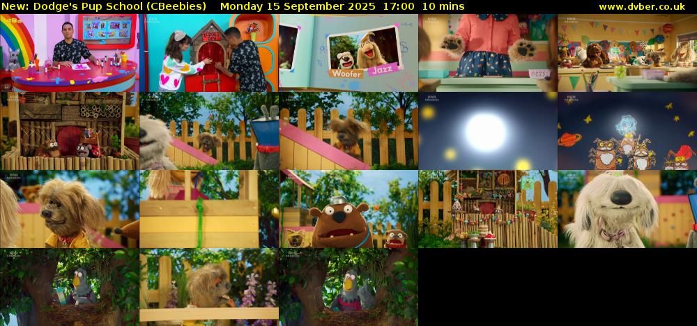 Dodge's Pup School (CBeebies) Monday 15 September 2025 17:00 - 17:10