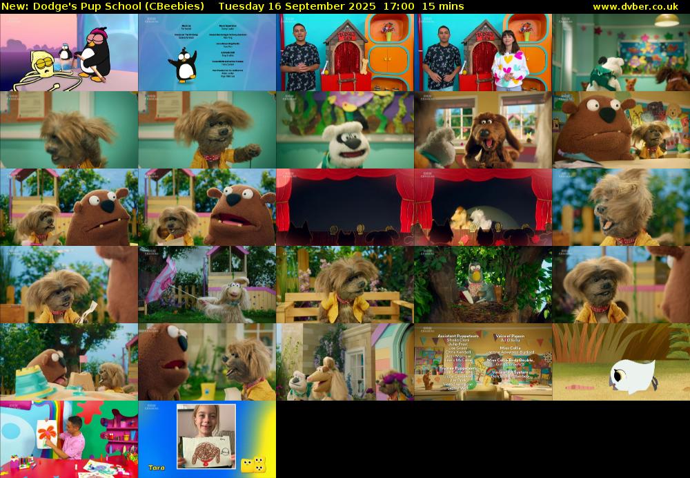 Dodge's Pup School (CBeebies) Tuesday 16 September 2025 17:00 - 17:15