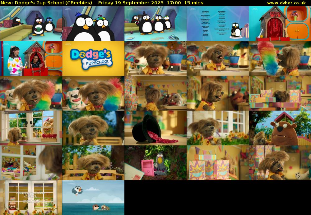 Dodge's Pup School (CBeebies) Friday 19 September 2025 17:00 - 17:15