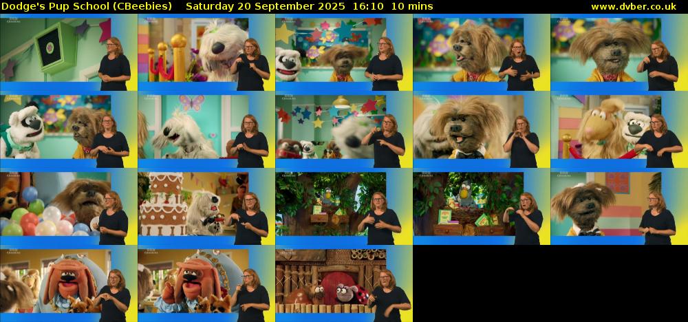 Dodge's Pup School (CBeebies) Saturday 20 September 2025 16:10 - 16:20