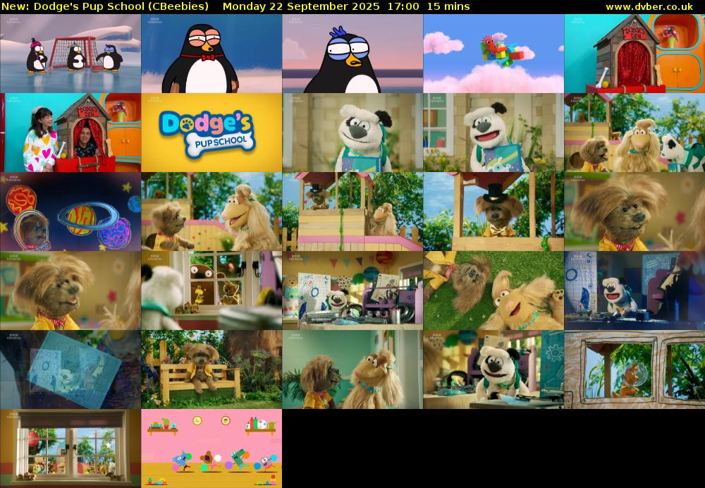 Dodge's Pup School (CBeebies) Monday 22 September 2025 17:00 - 17:15