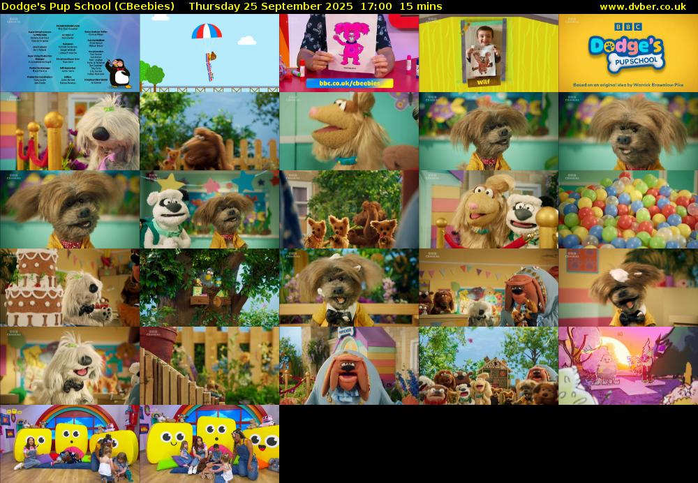 Dodge's Pup School (CBeebies) Thursday 25 September 2025 17:00 - 17:15