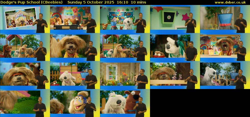 Dodge's Pup School (CBeebies) Sunday 5 October 2025 16:10 - 16:20