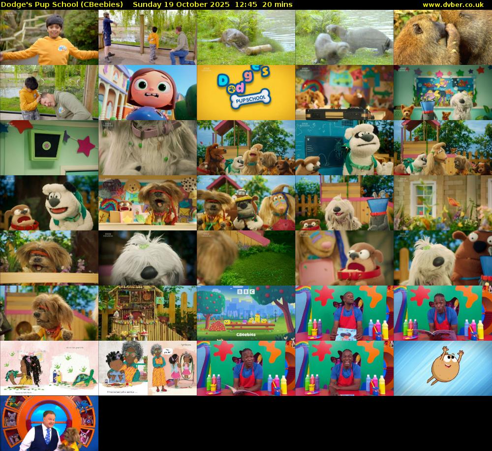 Dodge's Pup School (CBeebies) Sunday 19 October 2025 12:45 - 13:05
