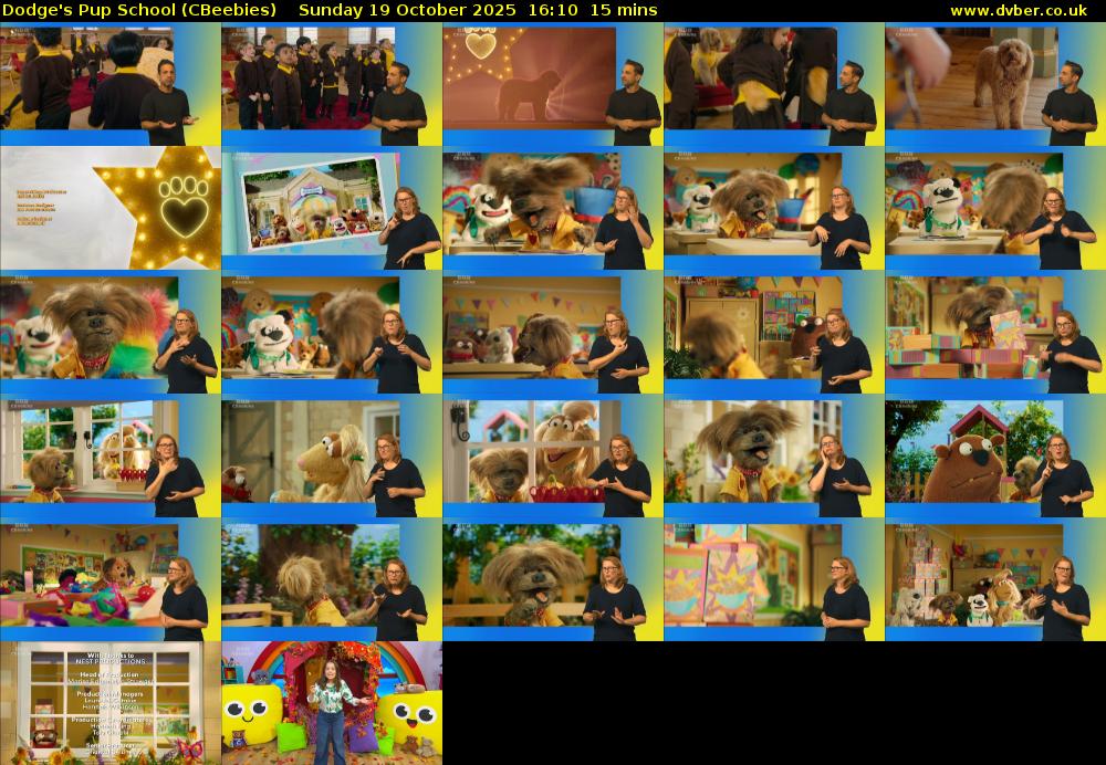 Dodge's Pup School (CBeebies) Sunday 19 October 2025 16:10 - 16:25