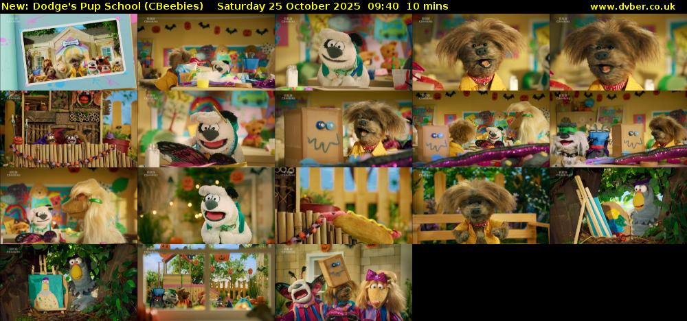 Dodge's Pup School (CBeebies) Saturday 25 October 2025 09:40 - 09:50