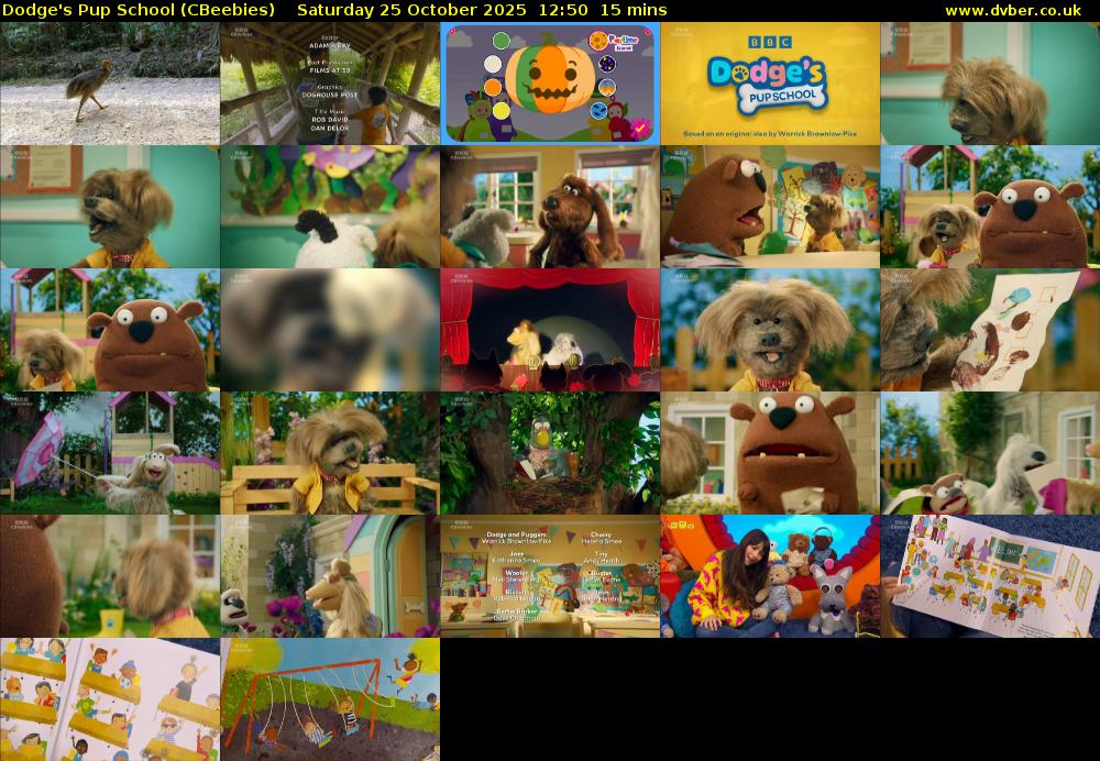 Dodge's Pup School (CBeebies) Saturday 25 October 2025 12:50 - 13:05