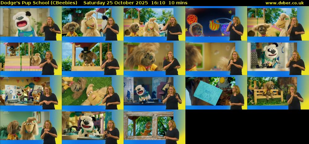Dodge's Pup School (CBeebies) Saturday 25 October 2025 16:10 - 16:20