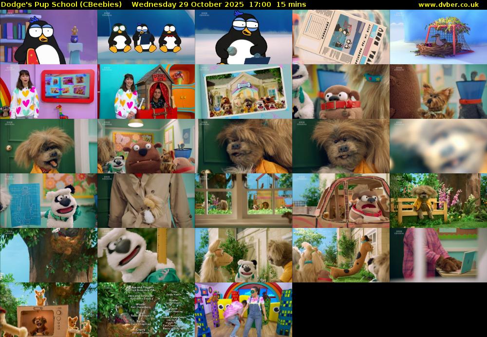 Dodge's Pup School (CBeebies) Wednesday 29 October 2025 17:00 - 17:15