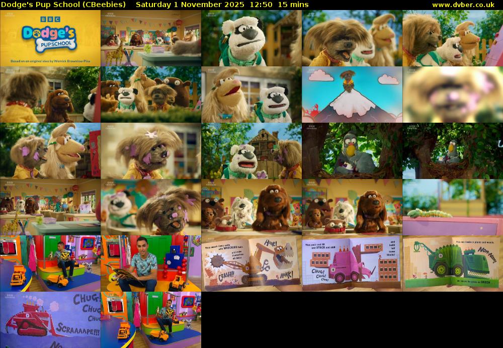 Dodge's Pup School (CBeebies) Saturday 1 November 2025 12:50 - 13:05