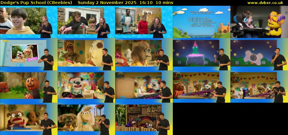 Dodge's Pup School (CBeebies) Sunday 2 November 2025 16:10 - 16:20