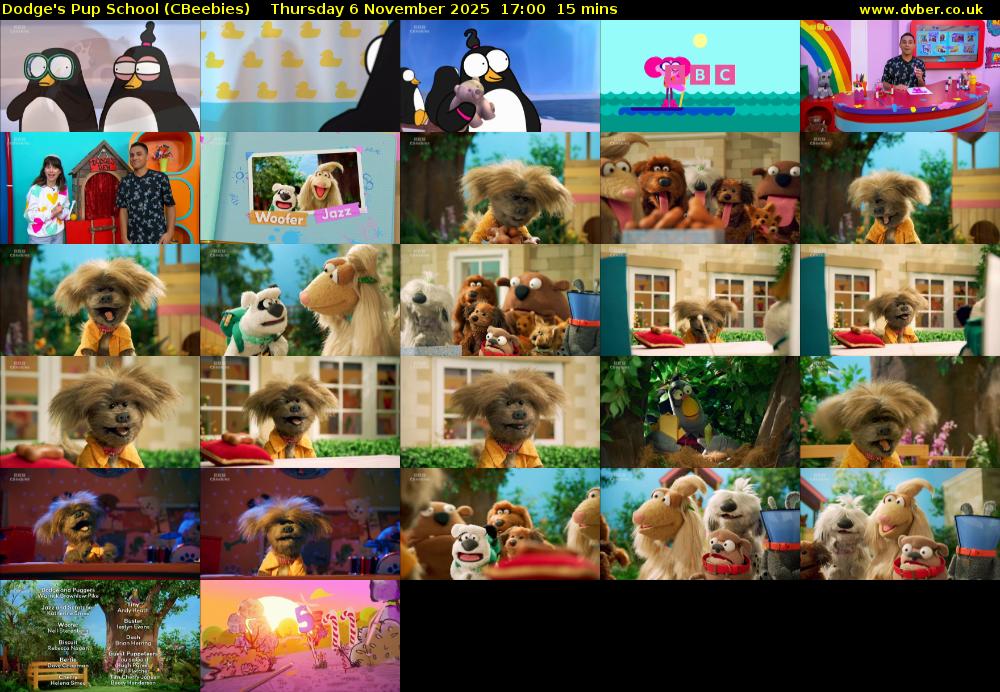 Dodge's Pup School (CBeebies) Thursday 6 November 2025 17:00 - 17:15