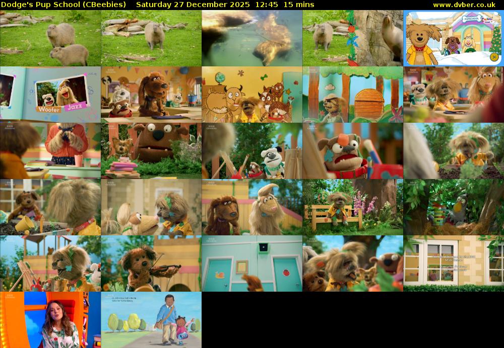 Dodge's Pup School (CBeebies) Saturday 27 December 2025 12:45 - 13:00