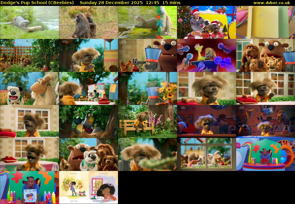 Dodge's Pup School (CBeebies) Sunday 28 December 2025 12:45 - 13:00